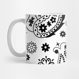 Mandala Pattern Black and White Halloween Fall Autumn Season Mug